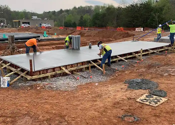 Smoothing out concrete pad